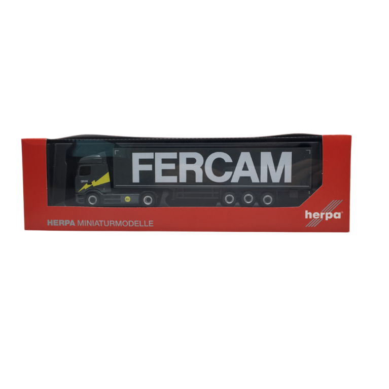 Mercedes Benz, eActros 600, semi-remorque à rideaux coulissants, ProCabin Streamspace, FERCAM, italie - HERPA 320184 - HO 1/87