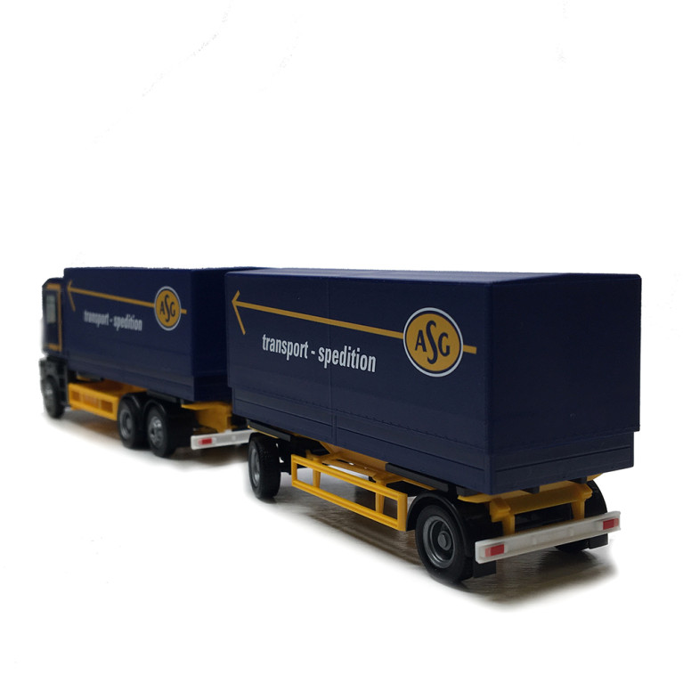 Renault AE, remorque bâchée à plateau, ASG, Suède, 1990 - HERPA 320160 - HO 1/87