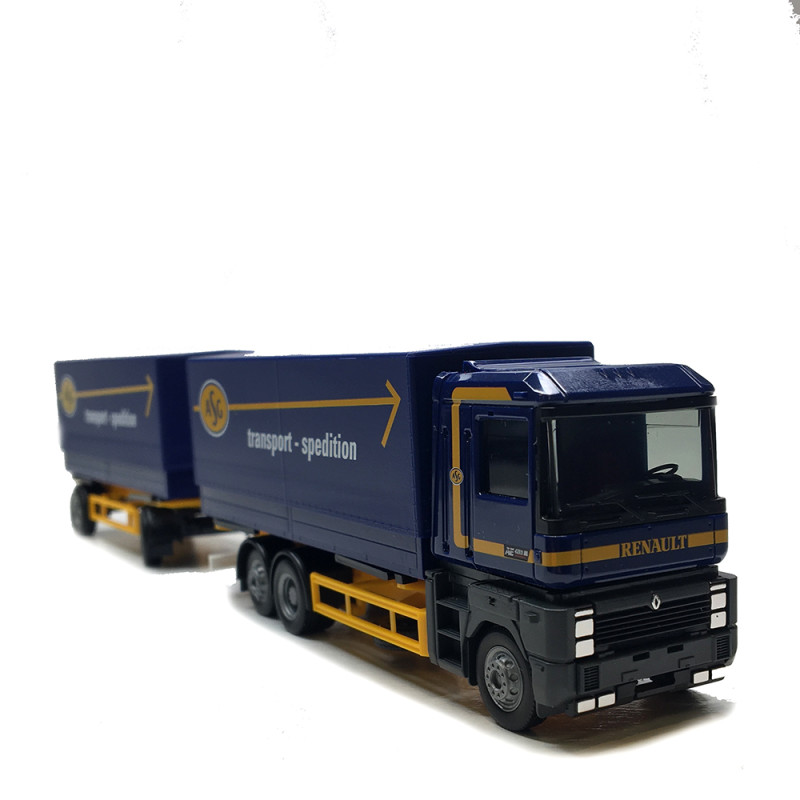 Renault AE, remorque bâchée à plateau, ASG, Suède, 1990 - HERPA 320160 - HO 1/87