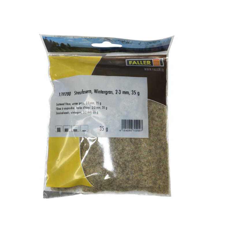 Fibres à saupoudrer, herbe d'hiver, 2-3mm, 35g - FALLER 170200 - HO 1/87