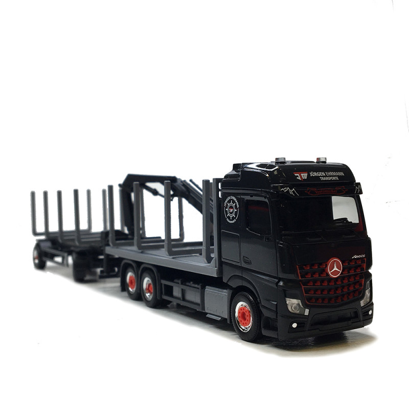 Mercedes Benz, Arocs '18 Bigspace, camion transport de bois, Jürgen Ehrmann Transporte - HERPA 320078 - HO 1/87