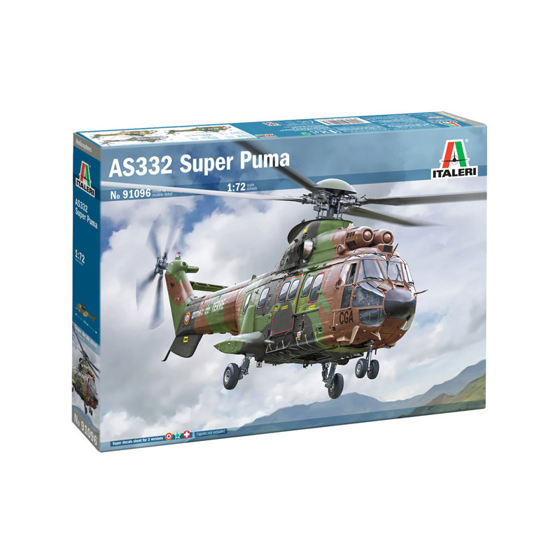 ASS332 Super Puma, hélicoptère de transport et d'observation - ITALERI 90196 - 1/72