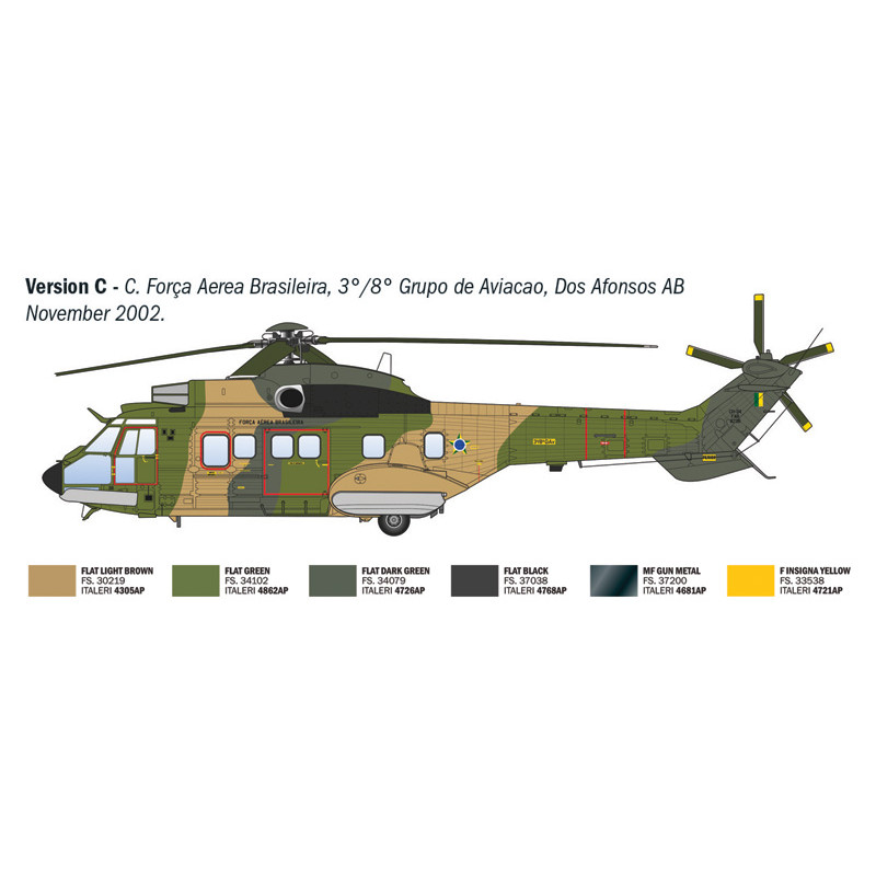 ASS332 Super Puma, hélicoptère de transport et d'observation - ITALERI 91096 - 1/72