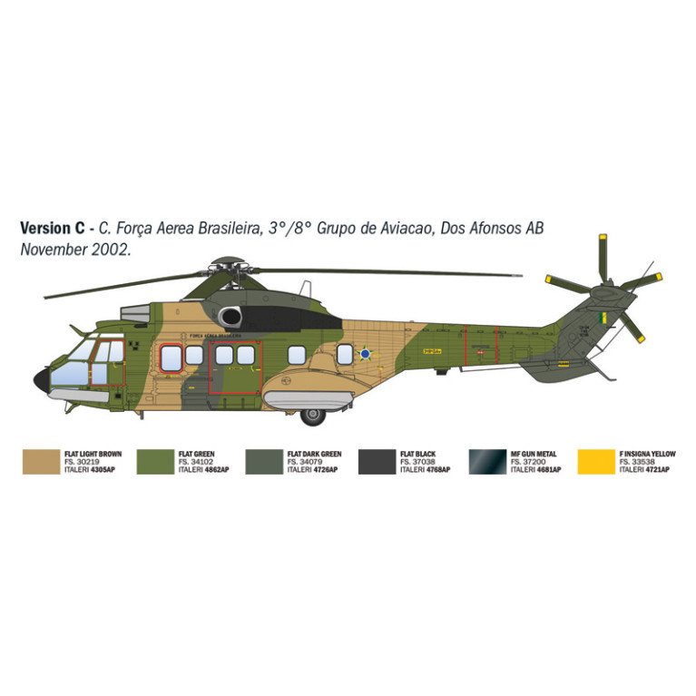ASS332 Super Puma, hélicoptère de transport et d'observation - ITALERI 91096 - 1/72