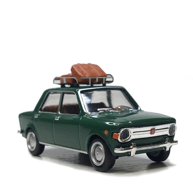 Fiat 128, vert, Galerie et valises - SAI 1785 V - HO 1/87