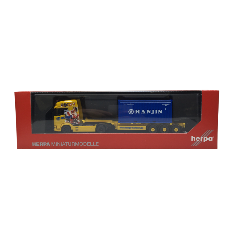DAF XG+, semi-remorque porte-conteneur, Acargo, Hanjin - HERPA 320672 - HO 1/87