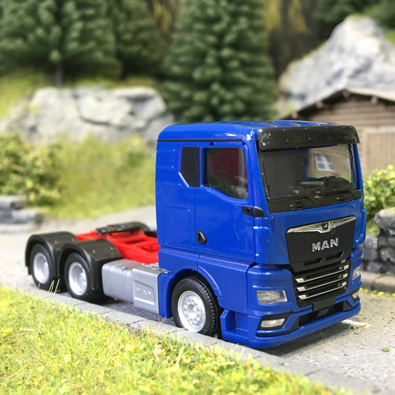 MAN TGX GN, tracteur porteur, 3 essieux, bleu - HERPA 320566 - HO 1/87