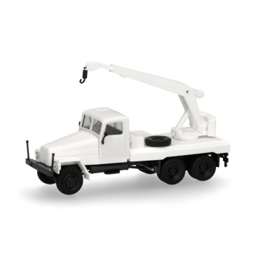 Minikit, IFA G5, camion-grue, 3 essieux, blanc - HERPA 014205 - HO 1/87
