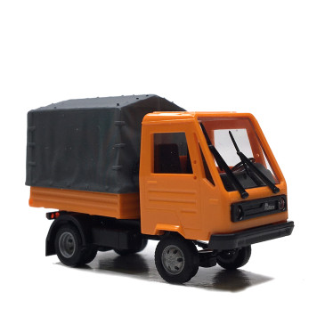 Multicar M26, avec plateau et bâche, orange - BUSCH 42253 - HO 1/87