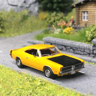 Dodge Charger R/T, jaune, noir, 1969 - BREKINA 18001 - HO 1/87