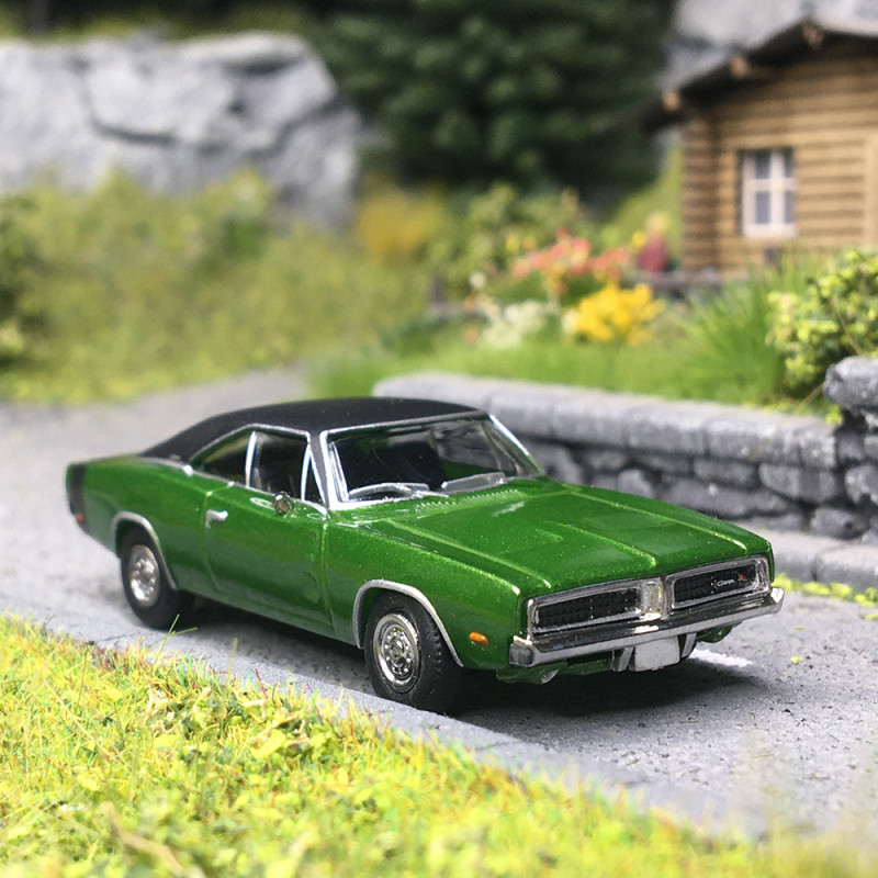 Dodge Charger R/T, vert, noir, 1969 - BREKINA 18002 - HO 1/87