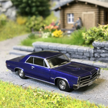 Pontiac GTO, coupé, bleu métallisé, 1965 - BREKINA 18102 - HO 1/87