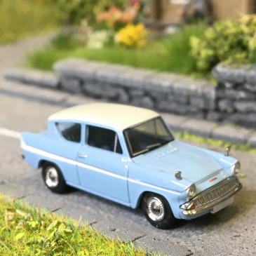 Ford Anglia, bleu, blanc, 1959 - BREKINA 19330 - HO 1/87