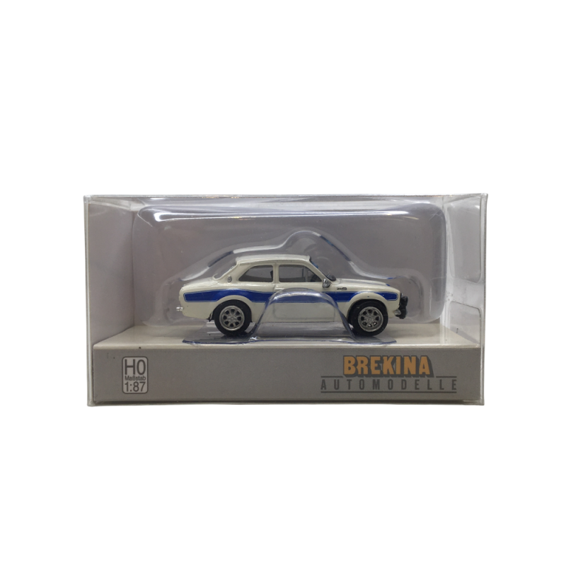Ford Escort MKI RS 1600, blanc, bleu, 1970 - BREKINA 19070 - HO 1/87