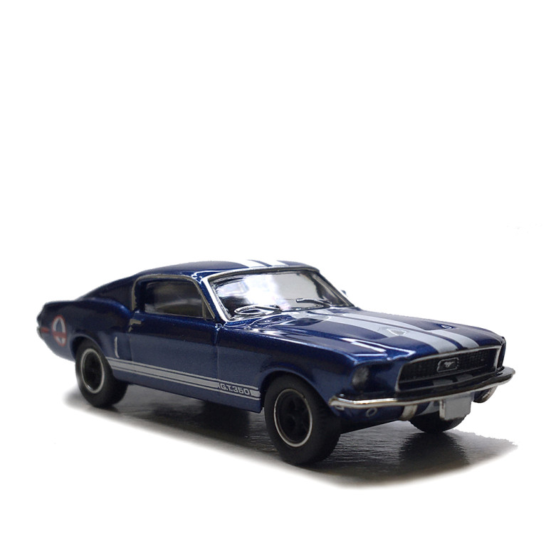 Ford Mustang Fastback, Shelby GT 350, bleu métallisé, blanc, 1968 - BREKINA 19618 - HO 1/87
