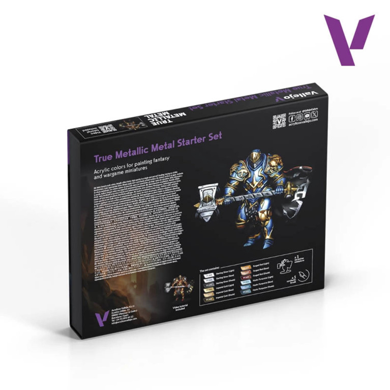 Coffret de démarrage 12x18ml - True Metallic Metal - VALLEJO 77.272