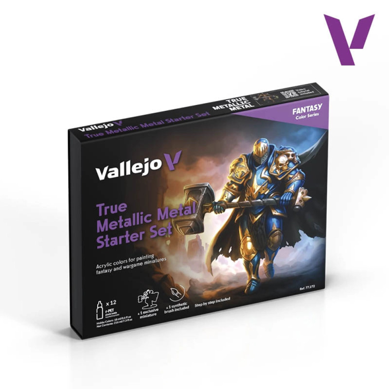 Coffret de démarrage 12x18ml - True Metallic Metal - VALLEJO 77.272
