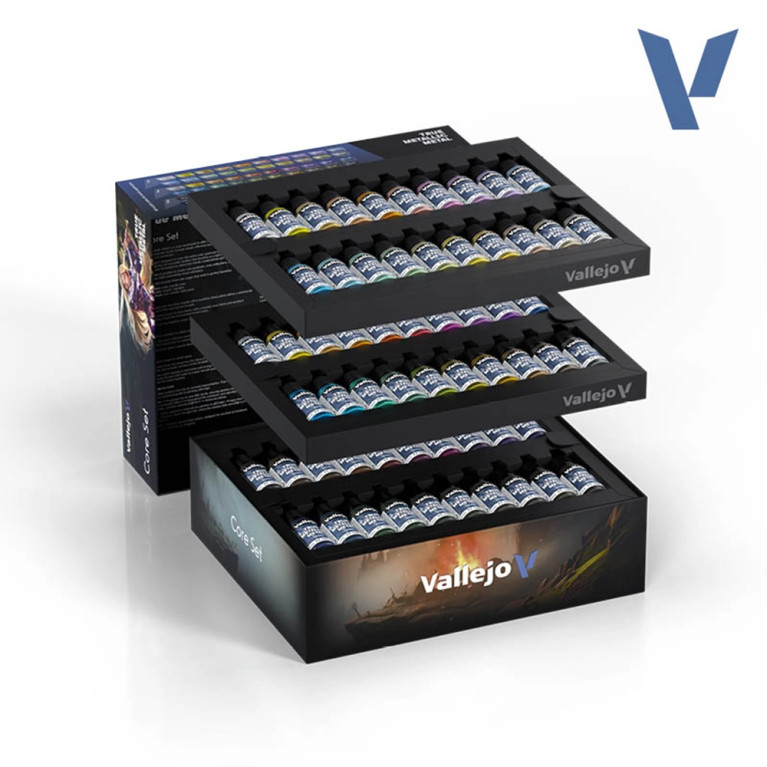 Set de base 60x18ml - True Metallic Metal - VALLEJO 77.273