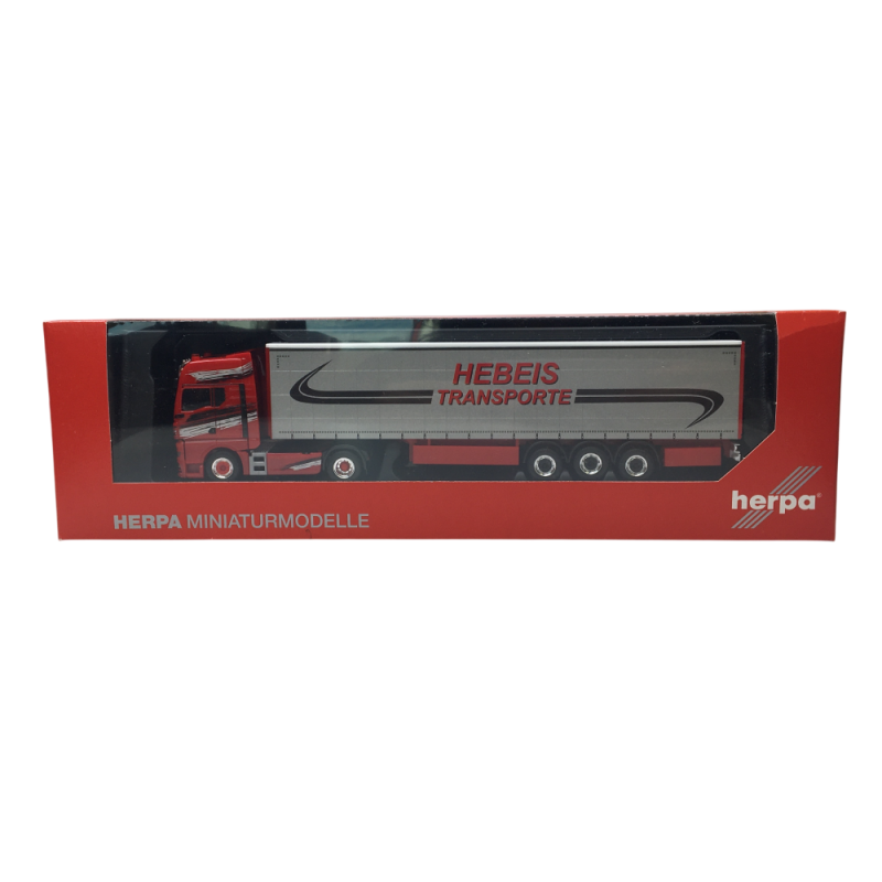 MAN TGX GX, camion semi-remorque bâché, Hebeis transporte - HERPA 320498 - HO 1/87