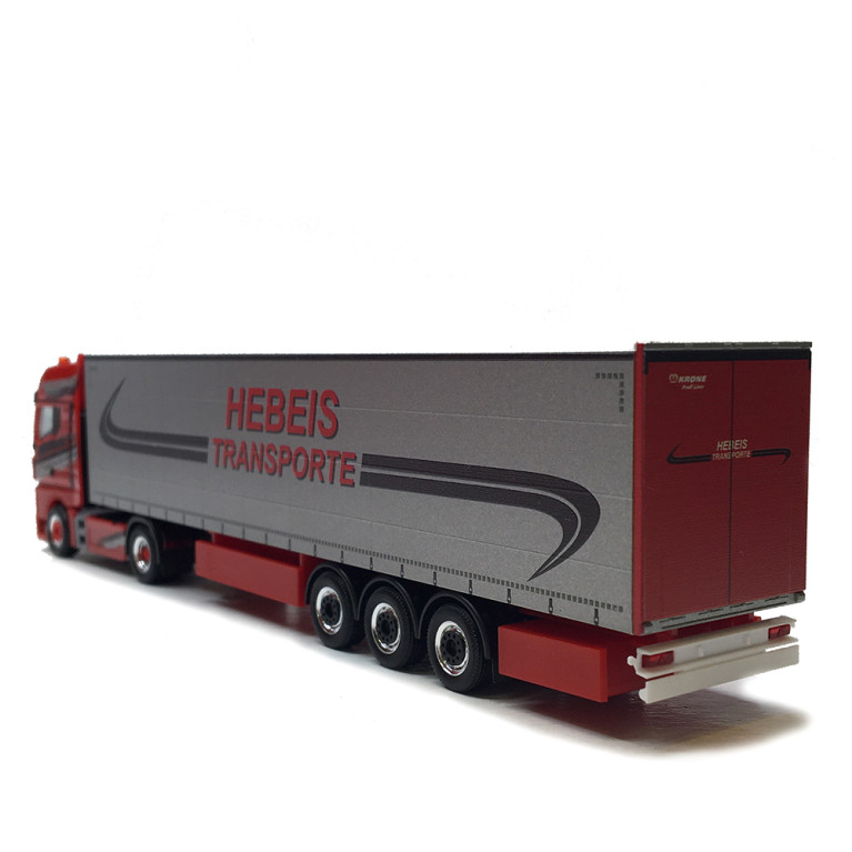 MAN TGX GX, camion semi-remorque bâché, Hebeis transporte - HERPA 320498 - HO 1/87