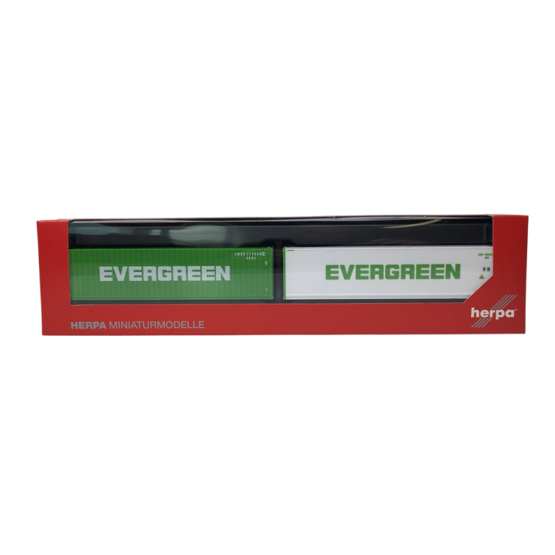 Ensemble de conteneurs de 40 pieds, Evergreen - HERPA 076449-007 - HO 1/87