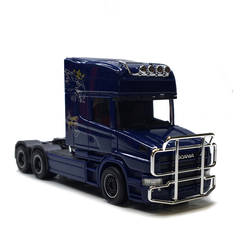Scania Hauber 04 Topline, tracteur porteur, 3 essieux, bleu - HERPA 319423-002 - HO 1/87