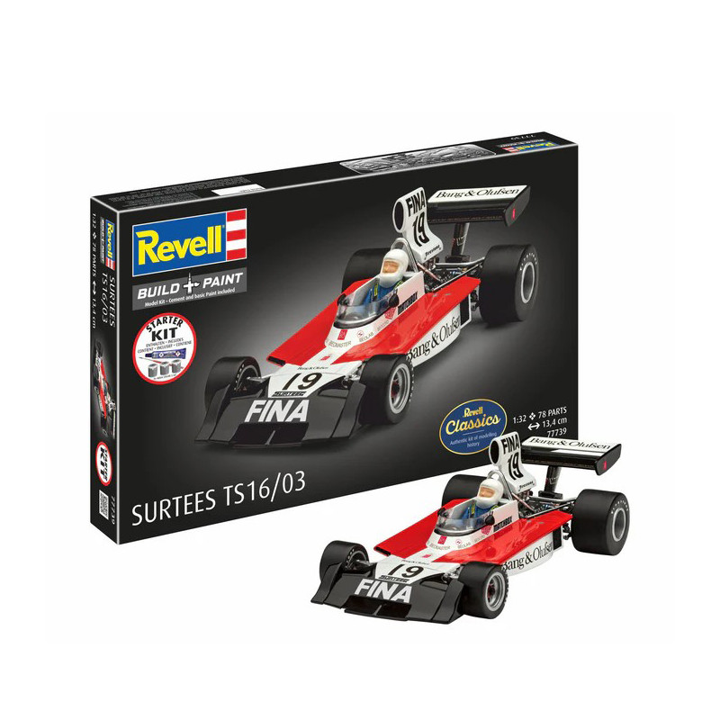 Coffret starter kit avec peinture, Surtees TS16/03 - REVELL 77739 - 1/32