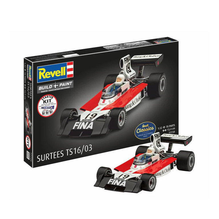 Coffret starter kit avec peinture, Surtees TS16/03 - REVELL 77739 - 1/32