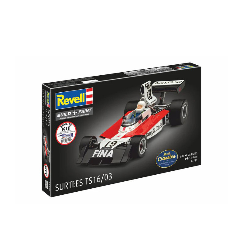 Coffret starter kit avec peinture, Surtees TS16/03 - REVELL 77739 - 1/32