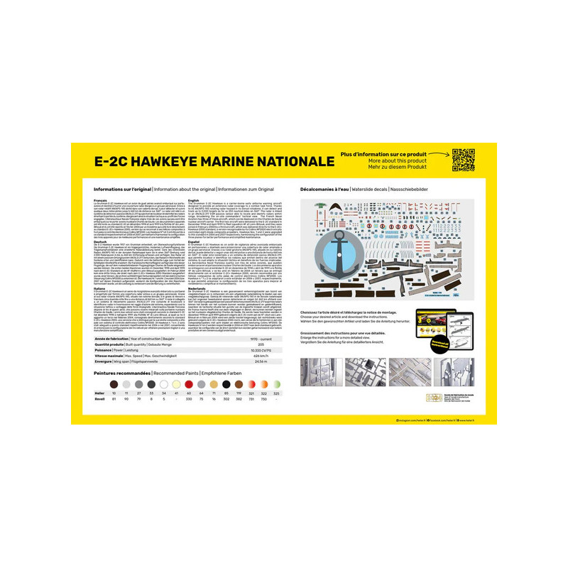 Starter kit, E-2C Hawkeye, Marine nationale - HELLER 58302 - 1/72