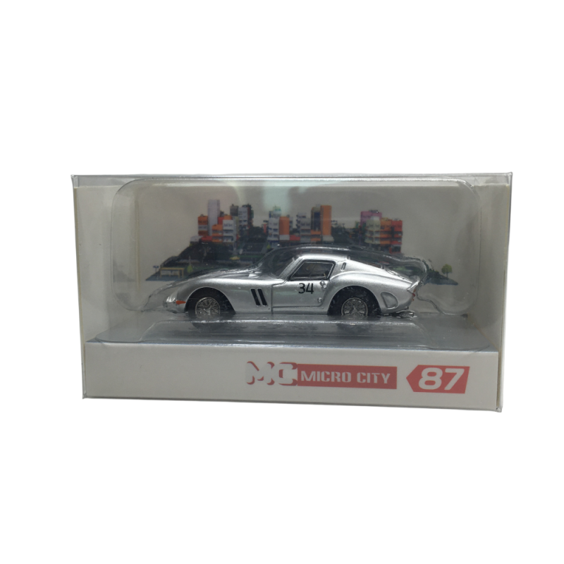 MicroCity, Ferrari 250 GTO 34, argent  - HERPA 87MC000060 - HO 1/87