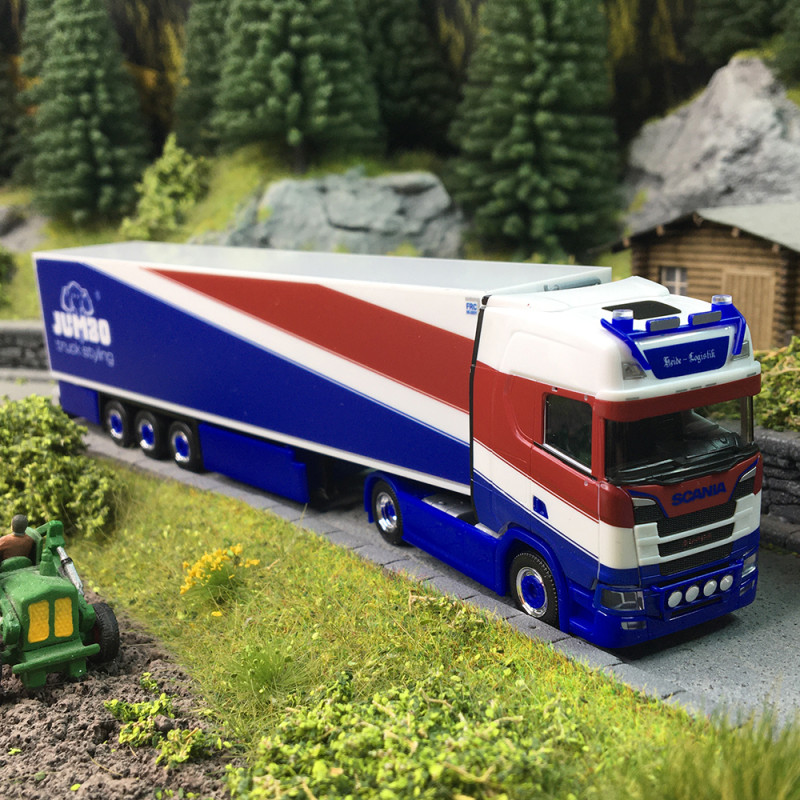 Scania CS 20 HD, semi-remorque frigorique, Heide Logistik, Jumbo Fischer - HERPA 320399 - HO 1/87