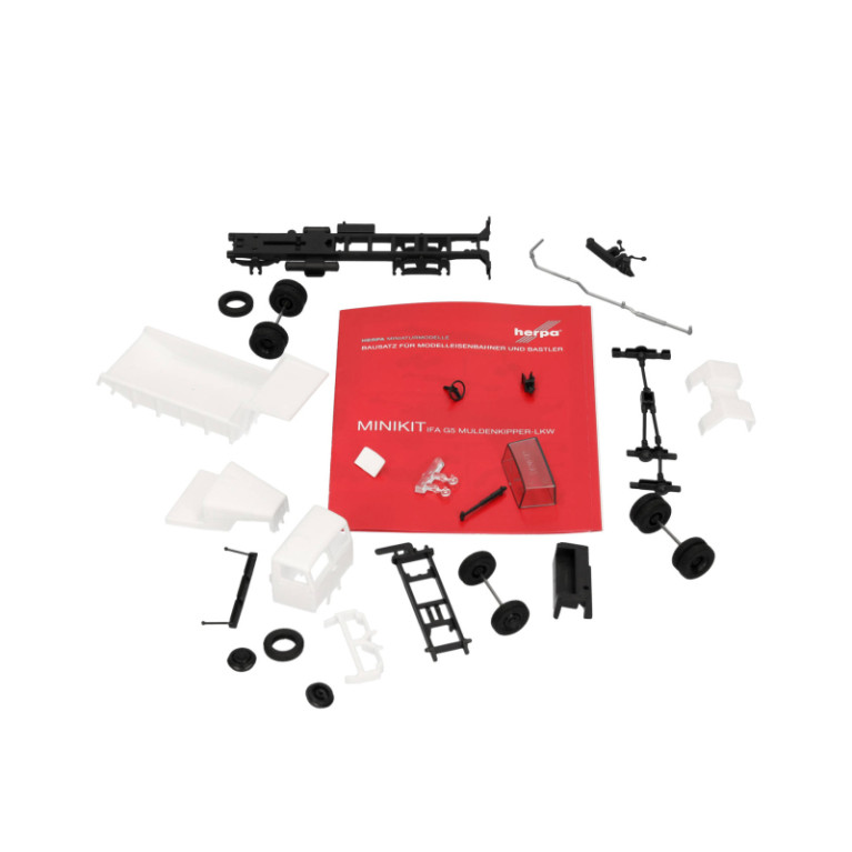Minikit, Camion benne IFA G5, 3 essieux, blanc - HERPA 014175 - HO 1/87