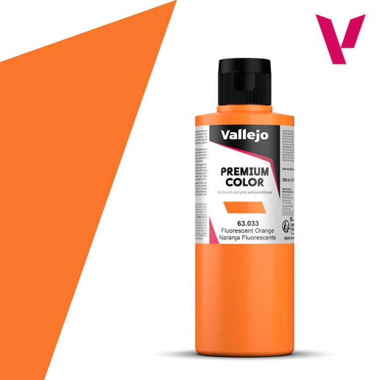 Orange Fluo - 200ml Fluorescent Premium Color - VALLEJO 63.033