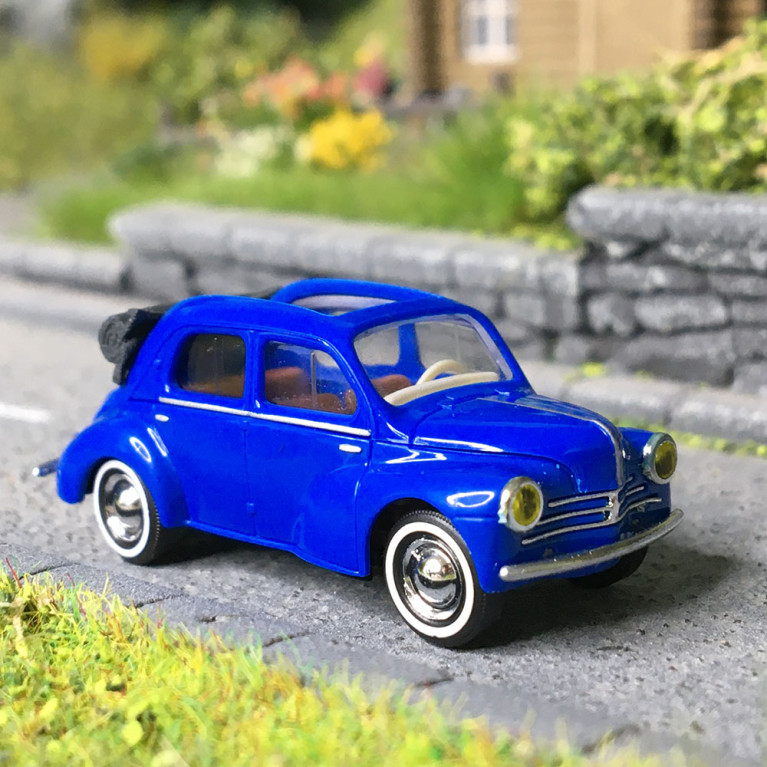 Renault 4 CV, cabrio, bleu, 1954 - BUSCH 46571 - HO 1/87