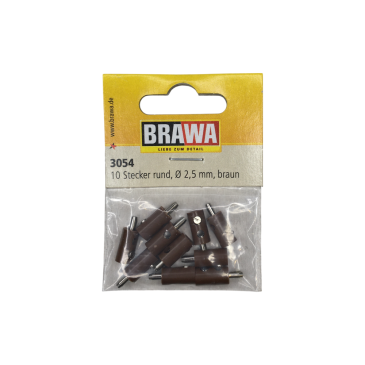 Bouchon perforé en croix, Ø 2,5 mm, marron - BRAWA 3054