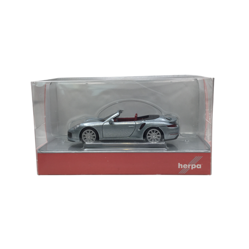 Porsche 911 Turbo, cabriolet, argent - HERPA 038928-003 - HO 1/87