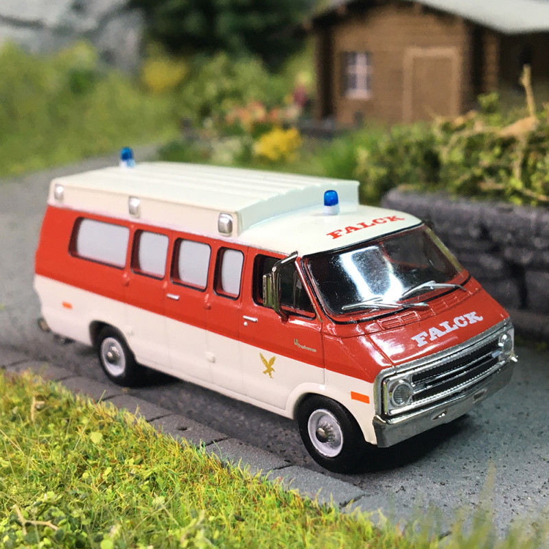 Dodge B 200, Ambulance, Falck DK, 1975 - BREKINA 18302 - HO 1/87