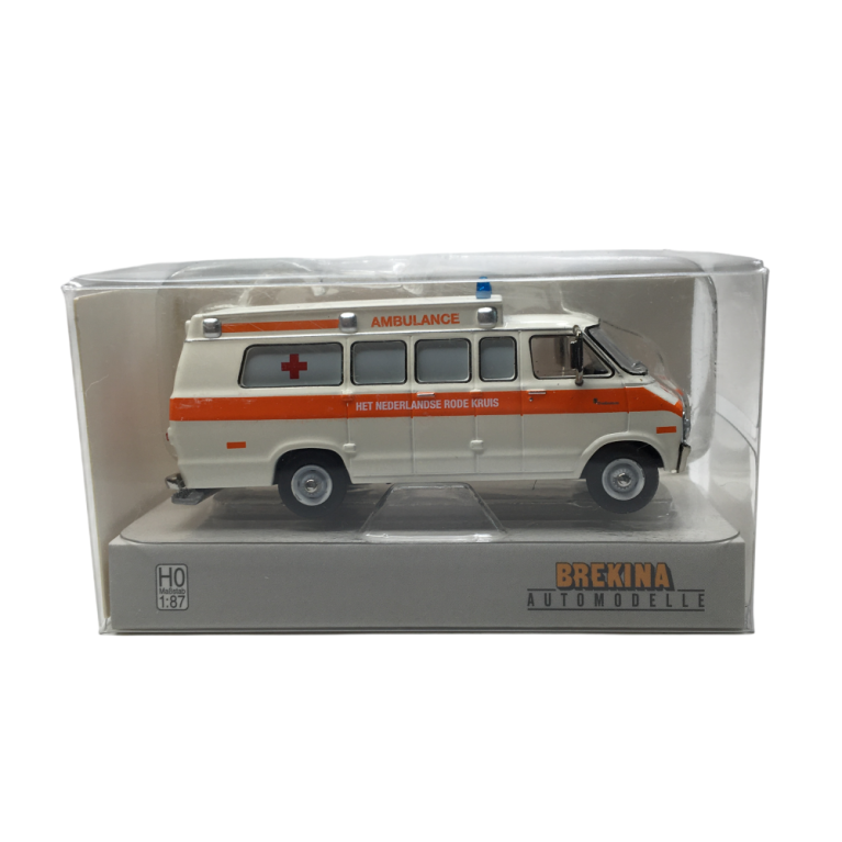 Dodge B 200, Ambulance, Rode Kruis NL, 1975 - BREKINA 18303 - HO 1/87