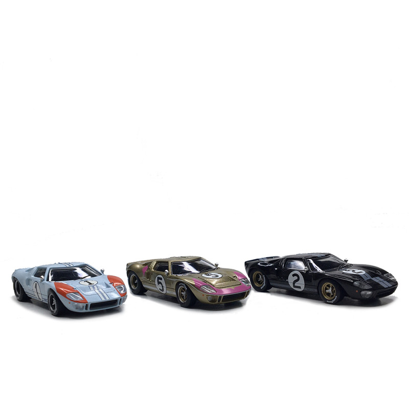 Coffret de 3 Ford GT40, arrivées aux 3 premières places, Le Mans 1966, exclusif - SAI 5515 - HO 1/87