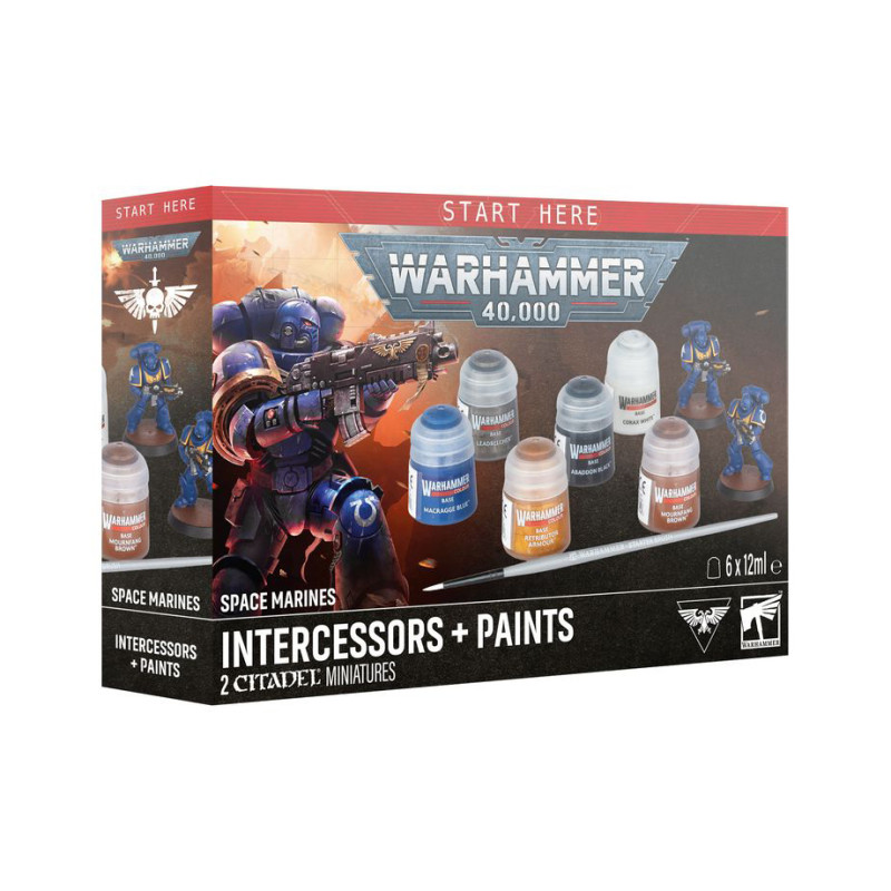 Warhammer 40.000, Space Marines, Intercessors + set de peinture - WARHAMMER 54170101002 60-11