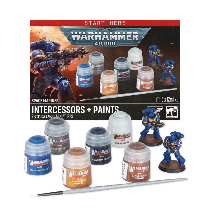 Warhammer 40.000, Space Marines, Intercessors + set de peinture - WARHAMMER 54170101002 60-11