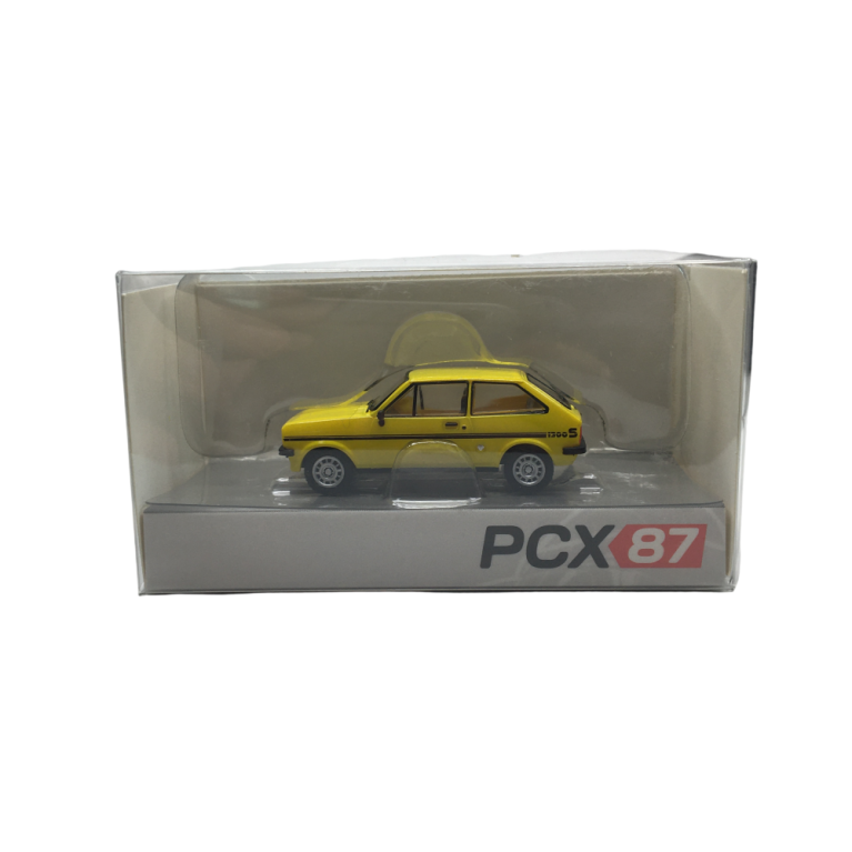 Ford Fiesta MK I, jaune, 1976 - PCX 870769 - HO 1/87