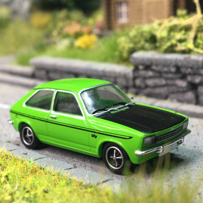 Opel Kadett C City SR, vert, noir, 1975 - PCX 870775 - HO 1/87