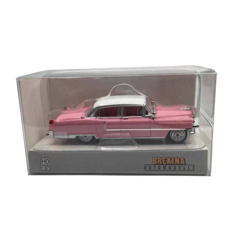 Cadillac Fleetwood, rose, blanc, 1955 - BREKINA 18350 - HO 1/87