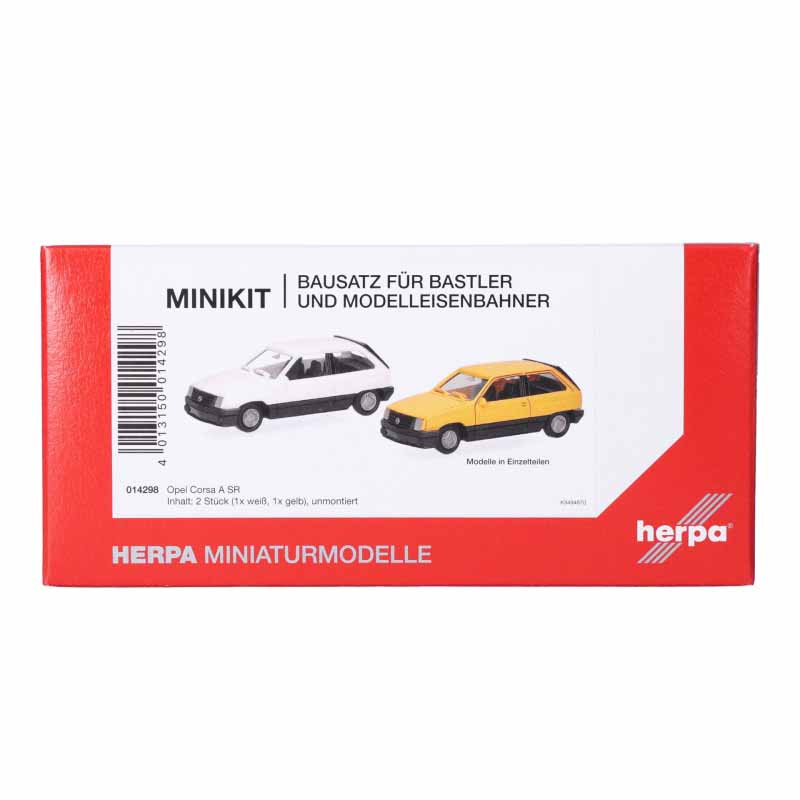 Minikit, Opel Corsa A SR, blanc, jaune, 2 pièces - HERPA 014298 - HO 1/87