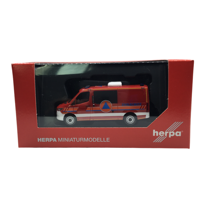 Mercedes Benz Sprinter '18, demis-bus à toit plat, véhicule de reco NRBC, défense civile - HERPA 099059 - HO 1/87