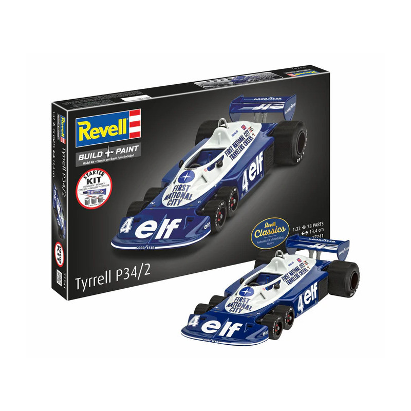 Coffret starter kit avec peinture, Tyrrell P34/2, 6 roues - REVELL 77741 - 1/32