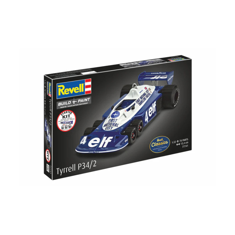 Coffret starter kit avec peinture, Tyrrell P34/2, 6 roues - REVELL 77741 - 1/32