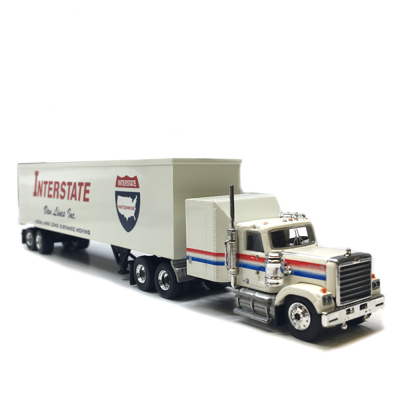 Chevrolet bison, semi remorque tôlé, Interstate moving, 1980 - BREKINA 85787 - HO 1/87